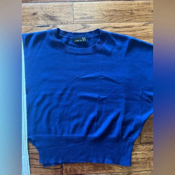 Yohji Yamamoto Sweater Asymmetric Striped Blue and Off White Size S - Picture 11 of 14